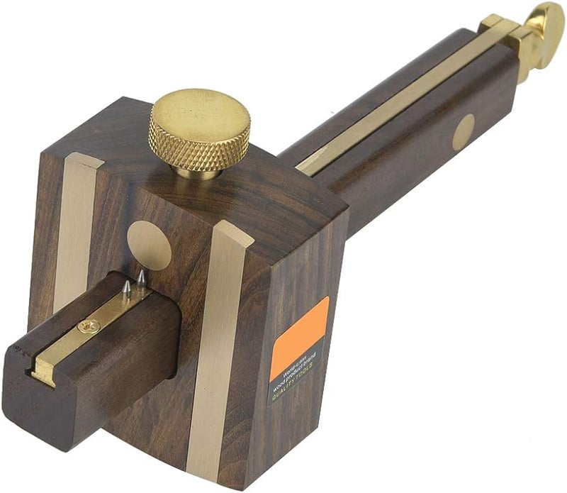 Ebony Wood Carpenter Marking Scraper 8 Inch with Brass Slideway and Dual Pin for Straight Lines - Image 2