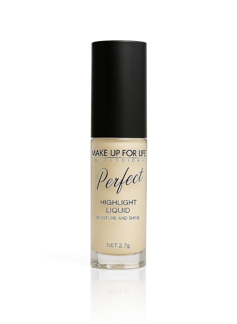 MAKE UP FOR LIFE Luxury Perfect Liquid Highlighter – Ultra-Smooth, Buildable Glow Enhancer for Face & Body with Natural Radiance Effect 2.7g - Image 2