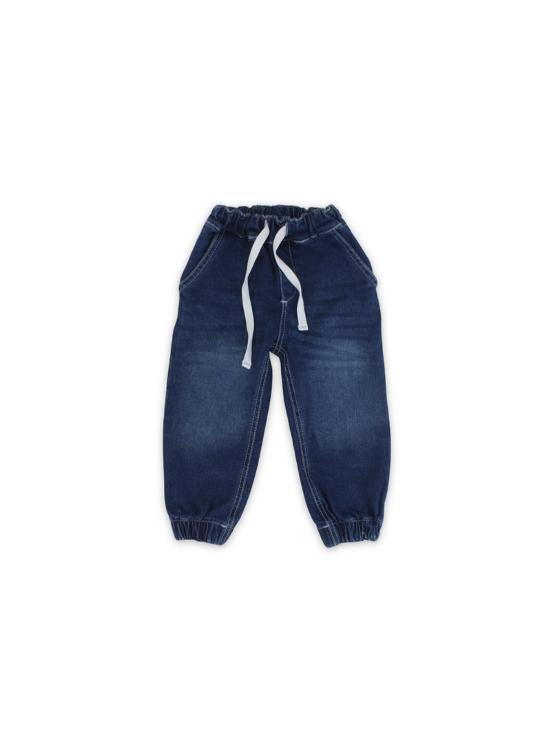 Ourkids Unisex Baby Cotton Denim Pants – Blue - Image 1