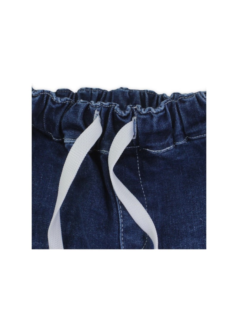 Ourkids Unisex Baby Cotton Denim Pants – Blue - Image 3