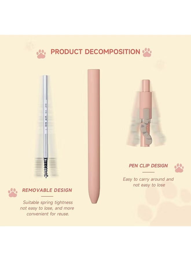 YJ 4 Pcs Cat Pens, 4 Colors, 0.5mm Black Ink Pens Fine Point Smooth Writing Pen, High-End Series Cat's Tail Retractable Pen for Journaling Note Taking - Image 2