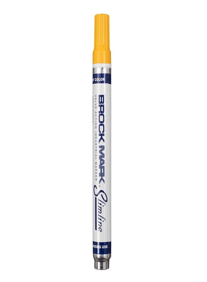 Brock 12 Pc Set Yellow Brockmark Slimline Industrial Paint Markers Opaque Gloss Pen Metal Wood Plastic Glass for Auto Construction Arts Home - Image 2
