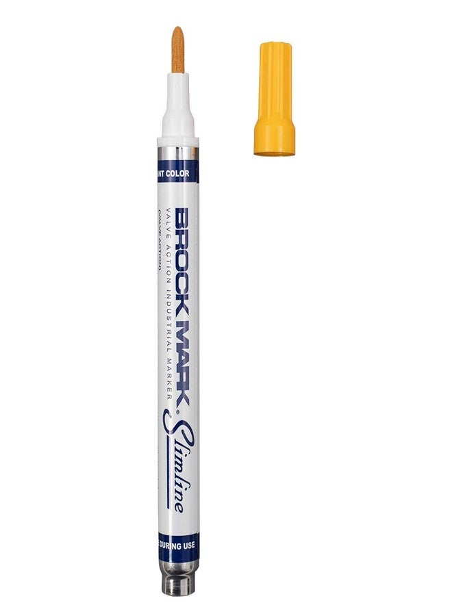 Brock 12 Pc Set Yellow Brockmark Slimline Industrial Paint Markers Opaque Gloss Pen Metal Wood Plastic Glass for Auto Construction Arts Home - Image 3