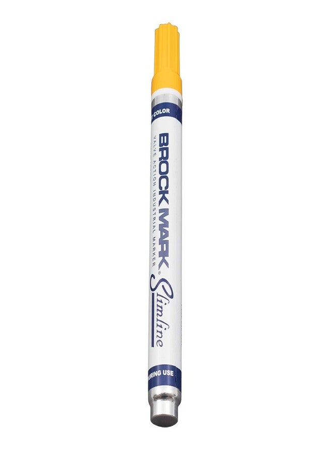 Brock 12 Pc Set Yellow Brockmark Slimline Industrial Paint Markers Opaque Gloss Pen Metal Wood Plastic Glass for Auto Construction Arts Home - Image 4