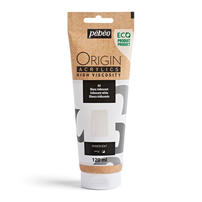PEBEO Origin Ecodesigned Highviscosity Acrylic Paint High Pigment Concentration for Intense Color and Excellent Lightfastness 405 Fluid Ounces 120 ml Tube Iridescent White - Image 2