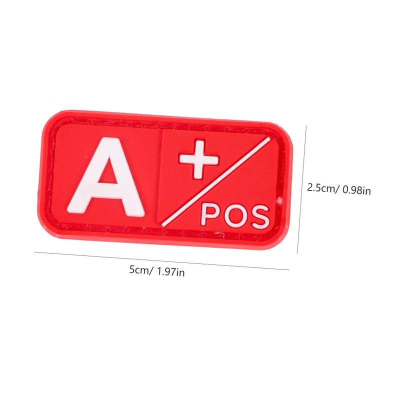 4PCS PVC Hook Loop Blood Type Patches for Clothing Hats Bags Backpacks - Image 3