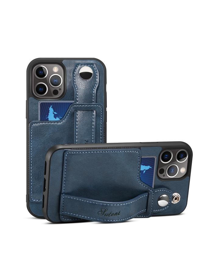 Suteni Case For iPhone 12 Pro Max 215 Wrist Strap PU Phone Case - Image 1