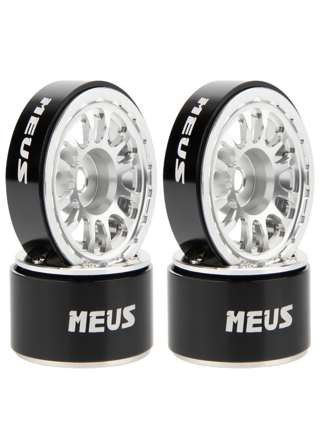 MEUS RACING 0.7 Beadlock Wheels Rims Wheel for Axial SCX30 Redcat Ascent-32 1/30 1/32 RC Crawler Upgrades (Type C, Silver) - Image 1