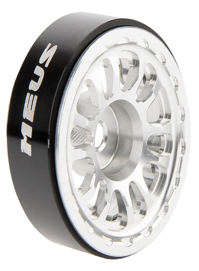 MEUS RACING 0.7 Beadlock Wheels Rims Wheel for Axial SCX30 Redcat Ascent-32 1/30 1/32 RC Crawler Upgrades (Type C, Silver) - Image 5