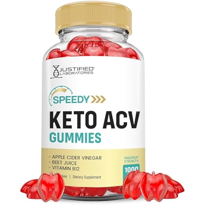 Justified Laboratories Speedy Keto ACV Gummies 1000MG Apple Cider Vinegar Formulated with Pomegranate Beet Juice Powder B12 Vegan Non GMO 60 Gummys (60 Count (Pack of 1)) - Image 1