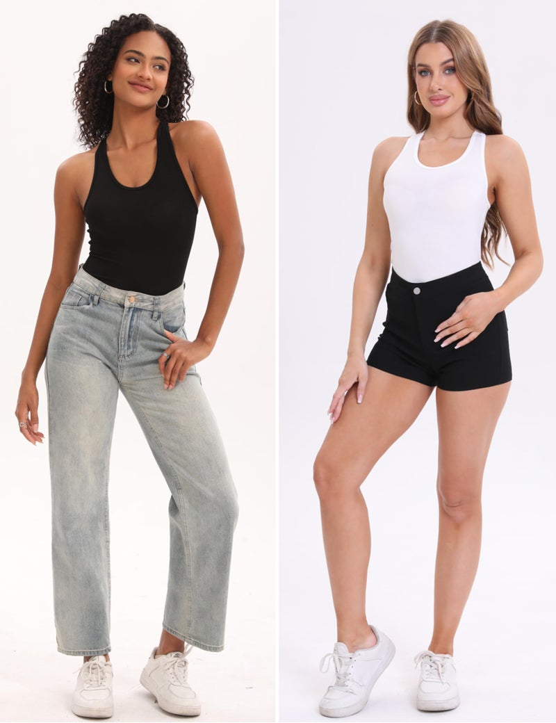 BQTQ 5 Pack Racerback Tank Tops for Women Sleeveless Workout Tank Top Ladies Undershirts Womens Black Tanks Tops, S - Image 5