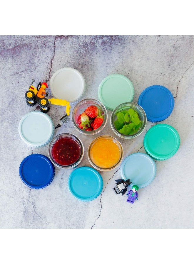 يانج إيفر عبوات زجاجية لتخزين طعام الأطفال من يونج إيفر، 4 أونصات قابلة للتكديس مع أغطية محكمة الغلق، برطمانات زجاجية مع أغطية، 8 ألوان ساحلية (عبوة من 8 قطع) - Image 5