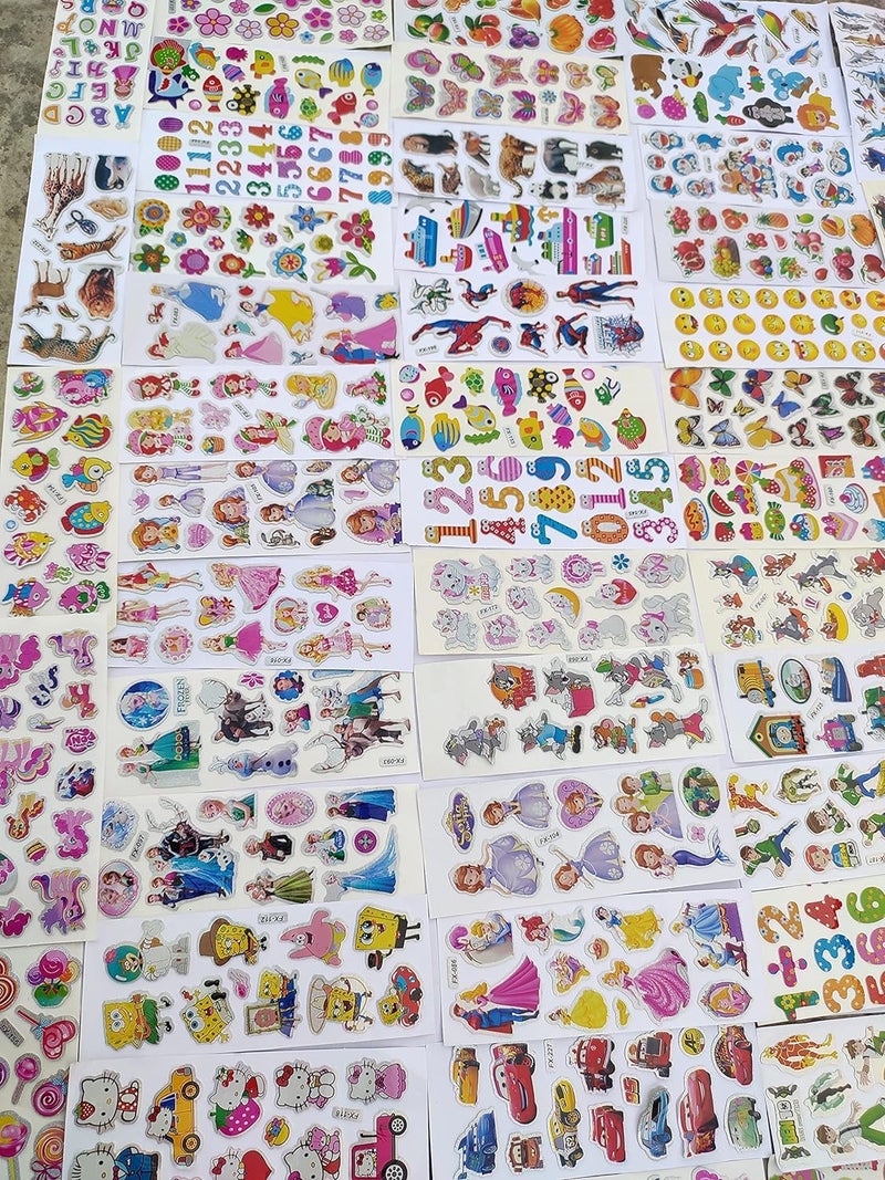 Eclet Wall Cartoon Puffy 3D PVC Cute Mix Stickers Funny for Kids On Gifts (20 Sheet), Removable, 12 x 12 x 12 cms - Image 2