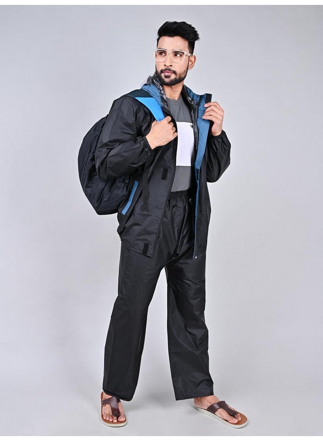 Rupa Dust & Rain Cover for Backpack with Pouch, Waterproof Dustproof Rain Cover Bag Elastic Adjustable for School, College, Office, Trekking Bags (35L,Black) Pack of 2 - Image 3