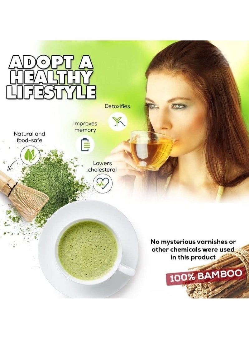 In Air 8 Piece Matcha Whisk Set Bamboo Matcha Tools for Stirring Matcha Tea - Image 3