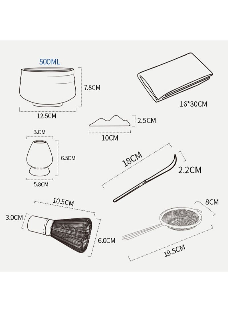 In Air 8 Piece Matcha Whisk Set Bamboo Matcha Tools for Stirring Matcha Tea - Image 4