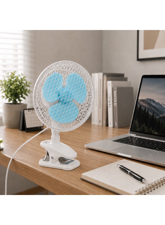 18cm Clip-On Desk Fan, 220V Electricity – Two Speeds – Quiet, Mountable Fan for Office, Home, and Study - Image 4