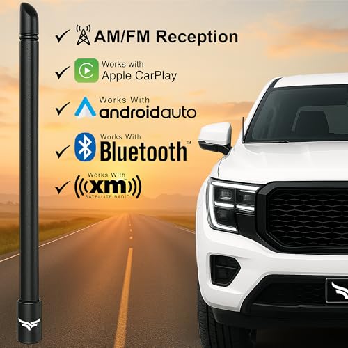 EcoAuto 8" Universal Short Stubby Truck Antenna — Truck Accessories for Ford, Dodge, GMC, Chevy, Jeep (2007+) — Anti Theft with Enhanced Reception — Ditch The Whip for Sleek Antenna (Black) - Image 4