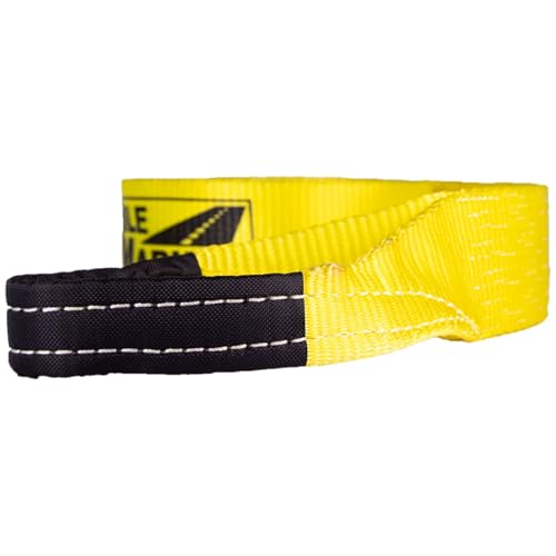 Mile Marker 19315 Single Yellow 3" x 15′ Recovery Strap for Heavy Duty Use - Rated to 30,000 Pound Capacity - Ensures User Safety with Built in Blue Lines - Image 4