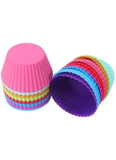 SHOWAY Showay Silicone Cupcake Liners 12Pcs, Baking Cups Non-Stick Cake Muffin Chocolate Cupcake Liner Baking Cup Mold, Multicolor  - Image 4