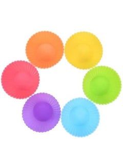 SHOWAY Showay Silicone Cupcake Liners 12Pcs, Baking Cups Non-Stick Cake Muffin Chocolate Cupcake Liner Baking Cup Mold, Multicolor  - Image 3