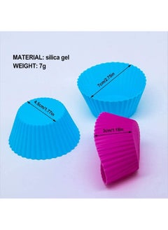 SHOWAY Showay Silicone Cupcake Liners 12Pcs, Baking Cups Non-Stick Cake Muffin Chocolate Cupcake Liner Baking Cup Mold, Multicolor  - Image 2