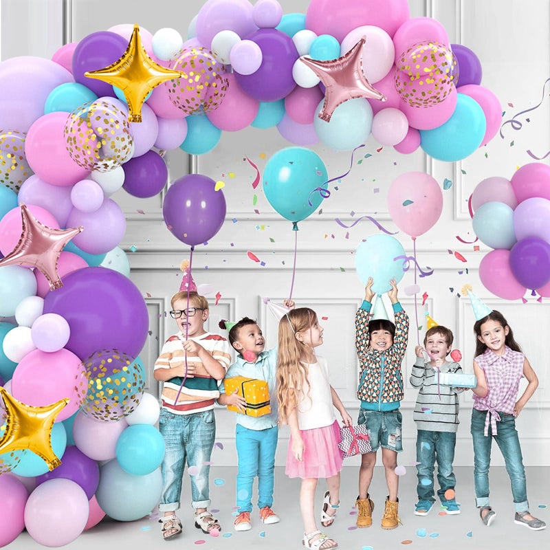 Netnology Unicorn Birthday Decorations for Girls,118pcs Unicorn Theme Party Supplies with Balloon Garland Arch Kit Backdrop and Tablecloth for Girls Women Birthday Party Decorations - Image 4