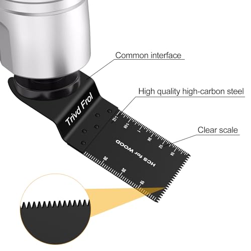 Trivd Frol 50PCS Oscillating Saw Blades, Professional Universal Titanium Multitool Blades for Wood Plastics Metal, Quick Release Multi Tool Blades Kits Fit Dewalt Ryobi Milwaukee Rockwell Fein - Image 4