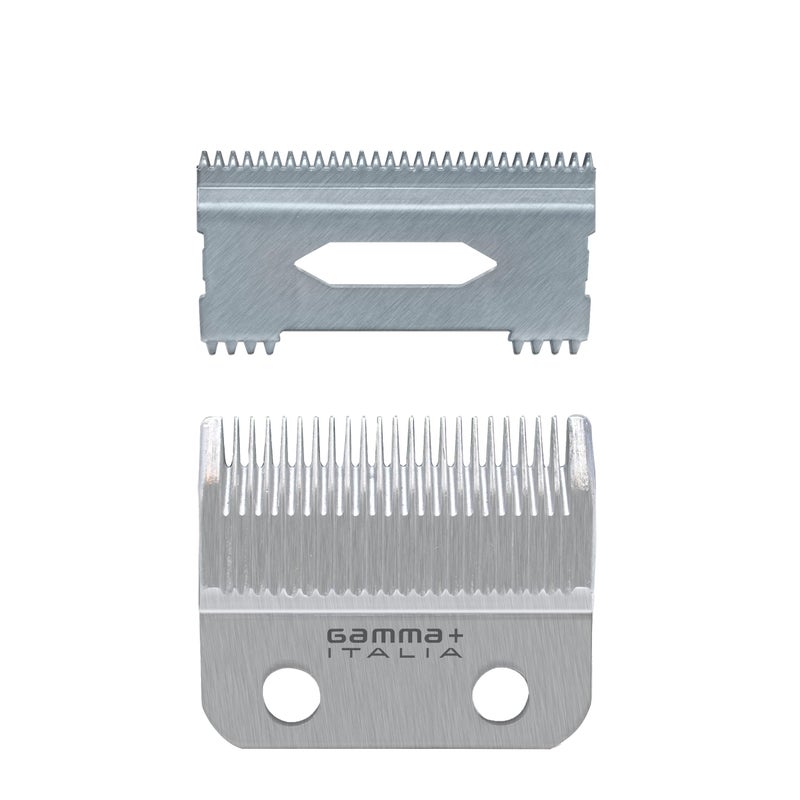 GAMMA+ Replacement Fixed Stainless Steel Taper Hair Clipper Blade with Stainless Steel Shallow Tooth 2.0 Cutter Set - Image 1