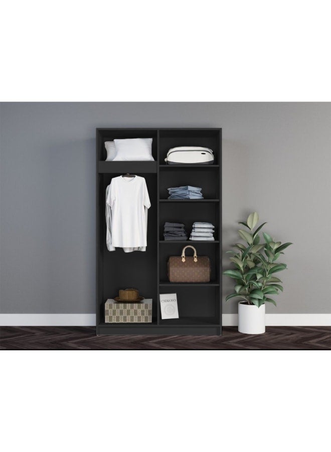 Joints Wardrobe Engineered Wood Black120x180x40 cm  - Image 2