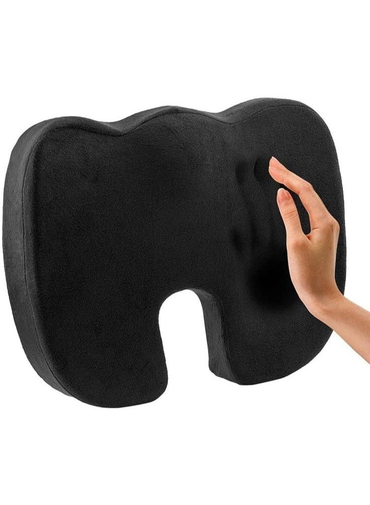 Orthopedic Memory Foam Seat Cushion for Lower Back Support – For Office Chair, Car Seat & Wheelchair | Pressure Relief & Comfort Cushion