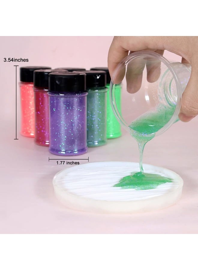 Renfio Iridescent Ultra Fine Glitter Powder Resin Supplies Glitters 1.94 Oz (55g) PET Flake Crafts Sequins 1/128" 0.008" 0.2mm Epoxy Chips Flakes for Tumblers Slime Painting - Orange - Image 4