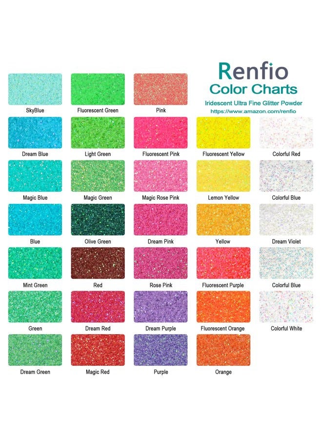 Renfio Iridescent Ultra Fine Glitter Powder Resin Supplies Glitters 1.94 Oz (55g) PET Flake Crafts Sequins 1/128" 0.008" 0.2mm Epoxy Chips Flakes for Tumblers Slime Painting - Orange - Image 3