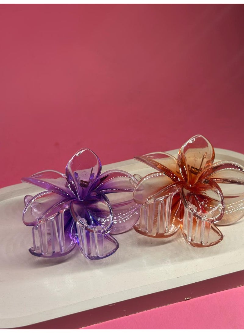 maya accessories big flower claw hair clip 2pcs may vary color - Image 1