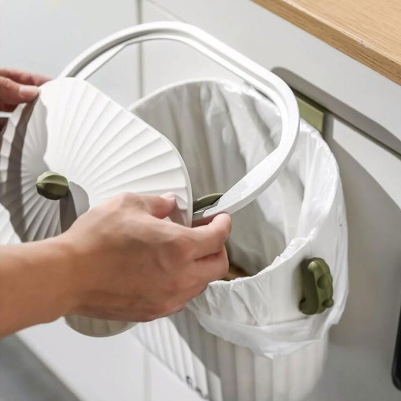 Jukkre Jukkre Kitchen Cabinet Door Hanging Trash Can With Lid,2.1 Gal,Small Under Sink Garbage Can For Restroom,Rv Kitchen Open-Top Trash Bin,Wall Mounted Counter Waste Compost Bin  - Image 2