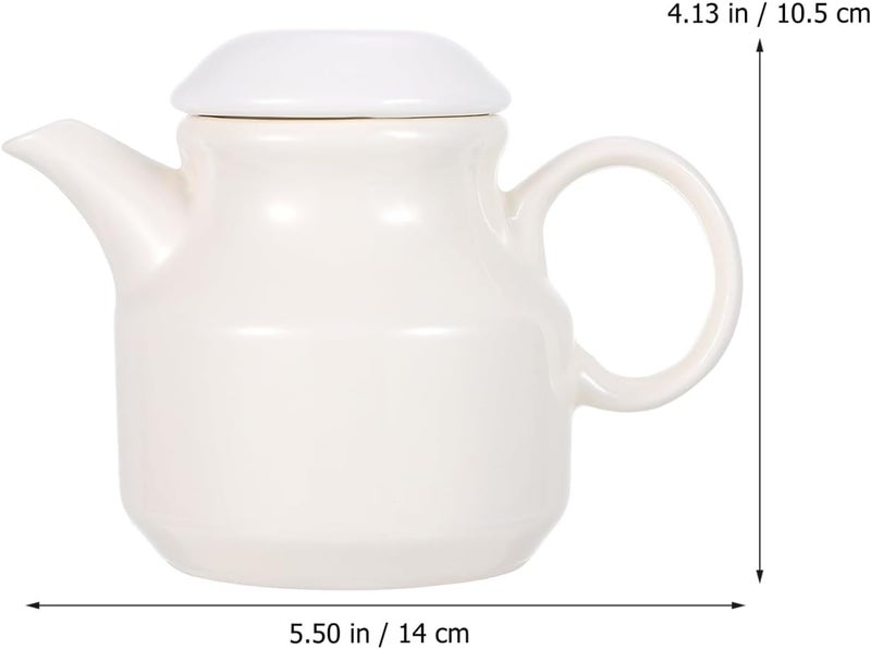 Hemoton Ceramic Sauce Container with Lid and Handle 5.51X4.13X3.54In Kitchen Pour Gravy Seasoning Jug for Dining Table Serving Sauce Vinegar Salad - Image 2