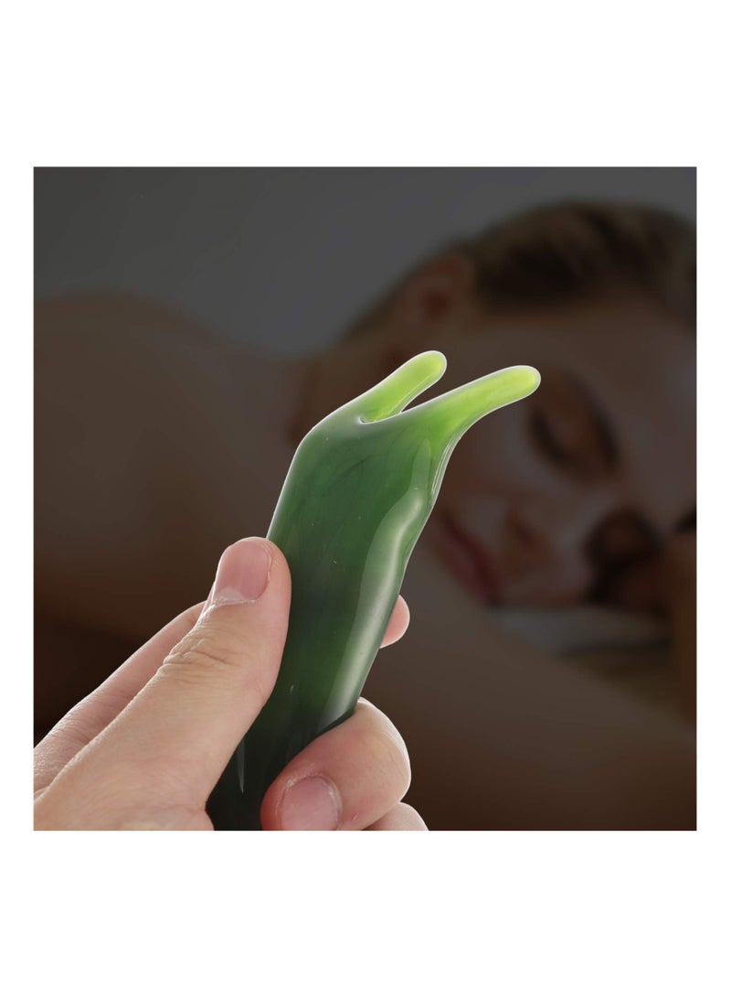 KASTWAVE Natural Jade Facial Massage Roller With Gua Sha Scraping Tool Set - Image 2