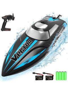 VOLANTEXRC Rc Boat 20Mph Fast Rc Boat For Adults 2.4Ghz Remote Control Boat For Pools And Lake With 2 Rechargeable Batteries Toys Gifts For Boys Girls Black  - Image 2