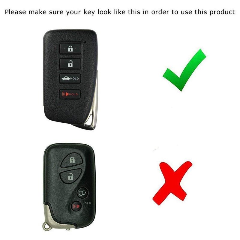 iJDMTOY Carbon Fiber Pattern Soft Silicone Key Fob Cover Compatible with Lexus is ES GS RC NX RX LX 200 250 350 2nd Gen 4-Button Smart Key (Black Twill Weave) - Image 2