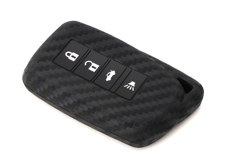 iJDMTOY Carbon Fiber Pattern Soft Silicone Key Fob Cover Compatible with Lexus is ES GS RC NX RX LX 200 250 350 2nd Gen 4-Button Smart Key (Black Twill Weave) - Image 4