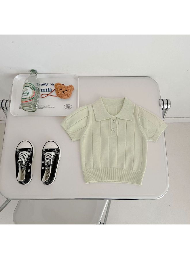 Korean-style Spring/summer Infant And Toddler Knitwear, Thin Summer Top, Lapel Children's over, Durable
