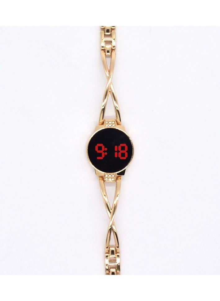Goolsky Korean Style LED Touch Screen Bracelet Watch for Women – Fashion Steel Band Digital Wristwatch - Image 1