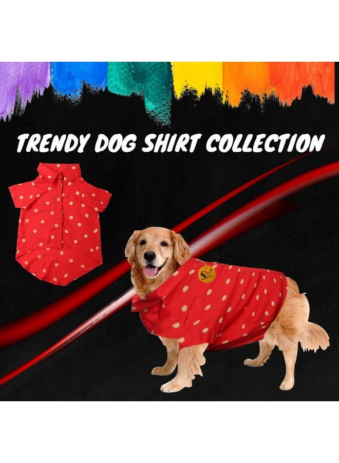 Sage Square Funky Soft Material Dog Shirt | Cool/Funky Print Pet | Soft Light Weight | Comfortable & Breathable Dog Clothing | Trendy Vest Outfit (Xlarge - 24 Inch) (Polka Red) - Image 2