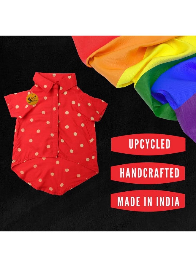 Sage Square Funky Soft Material Dog Shirt | Cool/Funky Print Pet | Soft Light Weight | Comfortable & Breathable Dog Clothing | Trendy Vest Outfit (Xlarge - 24 Inch) (Polka Red) - Image 4