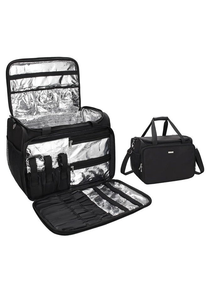 MONSTINA Professional Hairdressing Bag,Hairstylist Travel Bag,Cosmetics Beauty Hairdresser Bag with Shoulder Strap,Hair Makeup Salon Organizer Bag for Barber Insulation Material  - Image 1