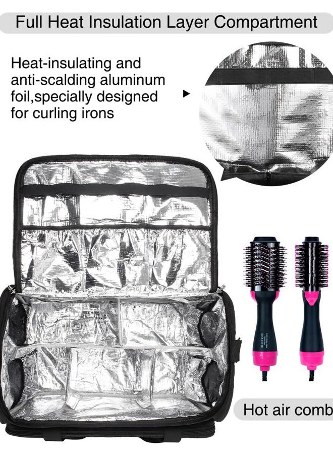 MONSTINA Professional Hairdressing Bag,Hairstylist Travel Bag,Cosmetics Beauty Hairdresser Bag with Shoulder Strap,Hair Makeup Salon Organizer Bag for Barber Insulation Material  - Image 3