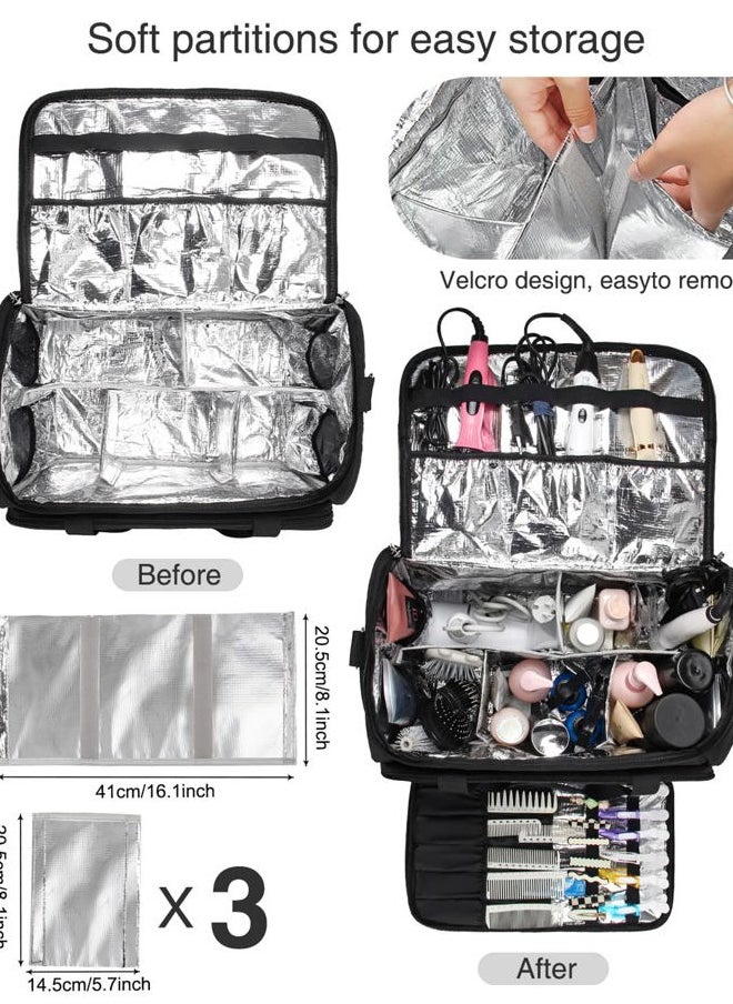 MONSTINA - Professional Hairdressing Bag,Hairstylist Travel Bag,Cosmetics Beauty Hairdresser Bag with Shoulder Strap,Hair Makeup Salon Organizer Bag for Barber Insulation Material - Image 1