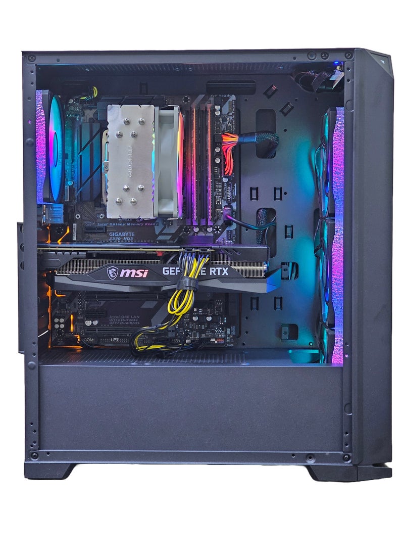 Mostech General Trading LLC - Gaming PC - Intel Core i7-8700 4.6GHz Processor | NVIDIA GeForce RTX 3060 TI 8GB GPU | 16GB RAM  | 512GB NVMe SSD | GF 850W PSU |  Windows 11 Pro | WiFi Ready | Desktop Computer Tower (Black) - Image 1