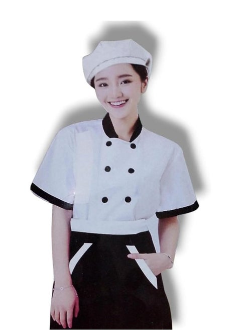 Chef costume for children, consisting of three pieces: suit, apron, and hat. High-quality and suitable for all occasions.