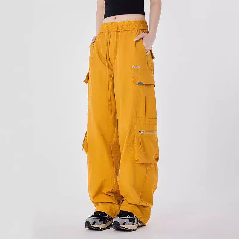 Fashion Workwear Jazz Dance Pants Women'S New American Straight Casual Wide-Leg Pants High Waist Quick-Drying Sports Pants - Image 3
